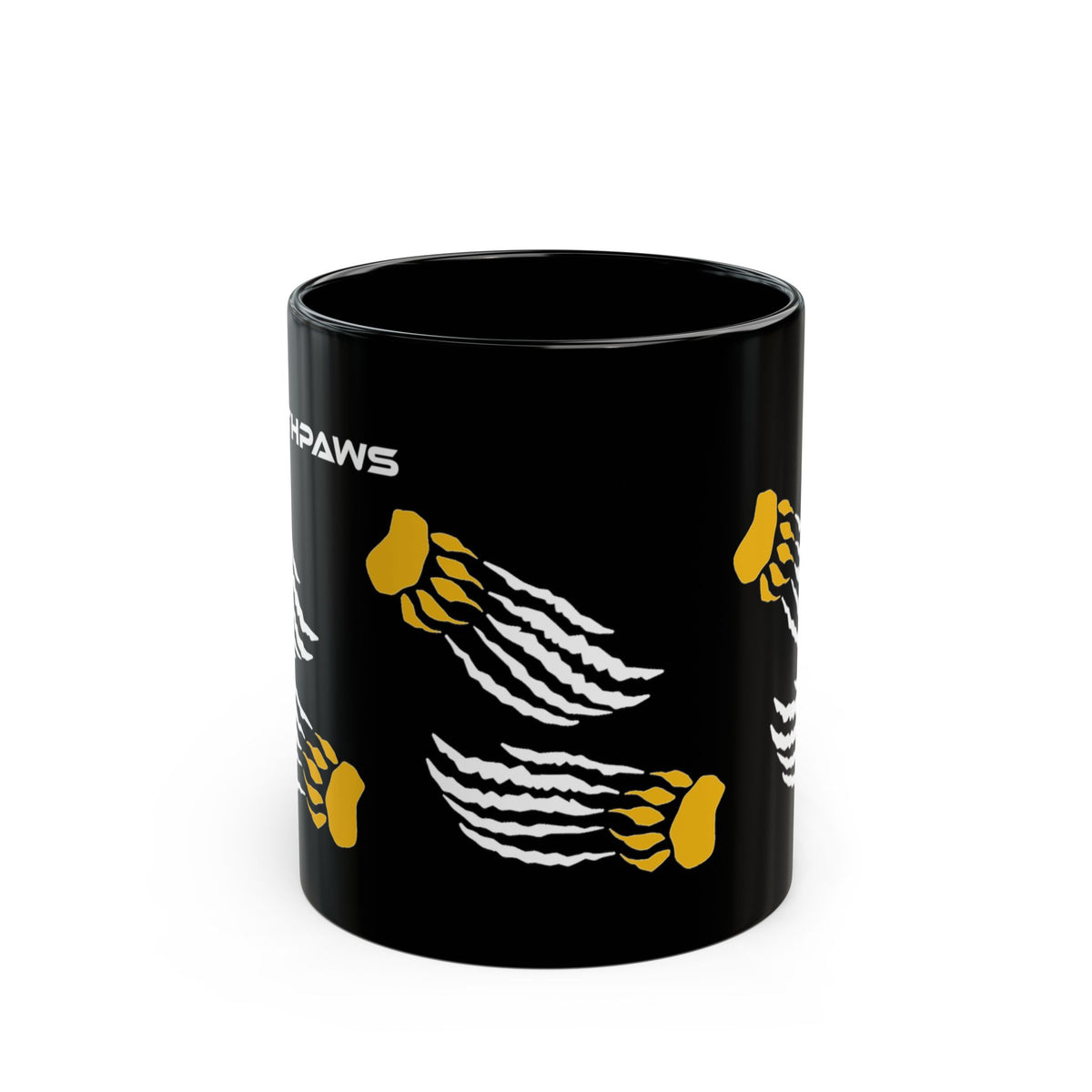Southpaws Claw Pattern - Left-Handed Mug (11oz, Black)