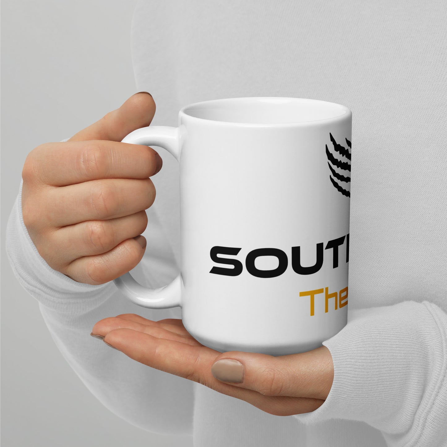White South Paw Mug