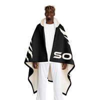 Black Tiger Paw Graphic Hooded Blanket | Sherpa Fleece Hooded Blanket