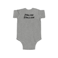 Baby Bodysuit — "Southpaw" Paw Print with "Italian Stallion" Back Text