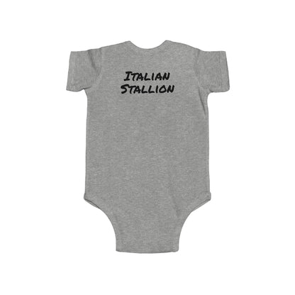 Baby Bodysuit — "Southpaw" Paw Print with "Italian Stallion" Back Text