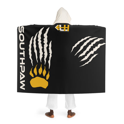 Black Tiger Paw Graphic Hooded Blanket | Sherpa Fleece Hooded Blanket