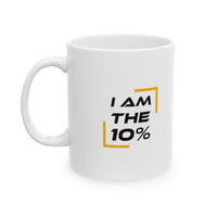 I Am the 10% - Left-Handed Mug (11oz, White)
