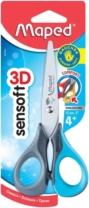 Left Handed Scissors, Kids, 5 Inch, Blunt Tip,  Assorted Colors
