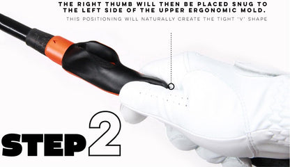 Lefty Grip Trainer Attachment for Improved Hand Positioning on Golf Club