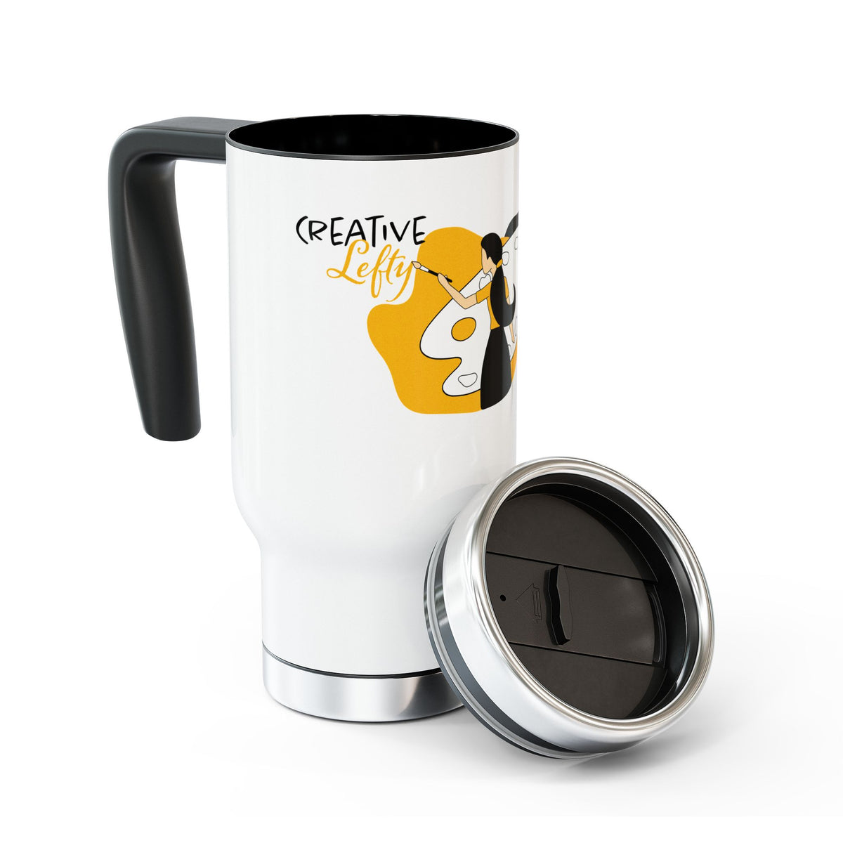 Creative Lefty Artist 14oz Stainless Travel Mug with Handle