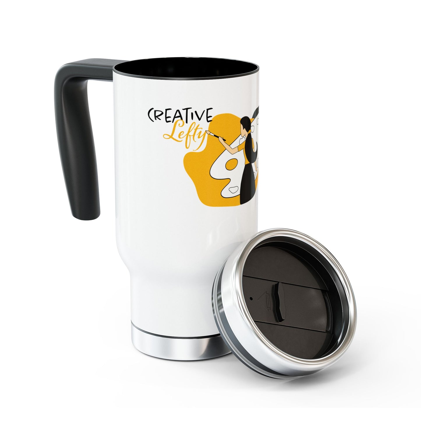 Creative Lefty Artist 14oz Stainless Travel Mug with Handle