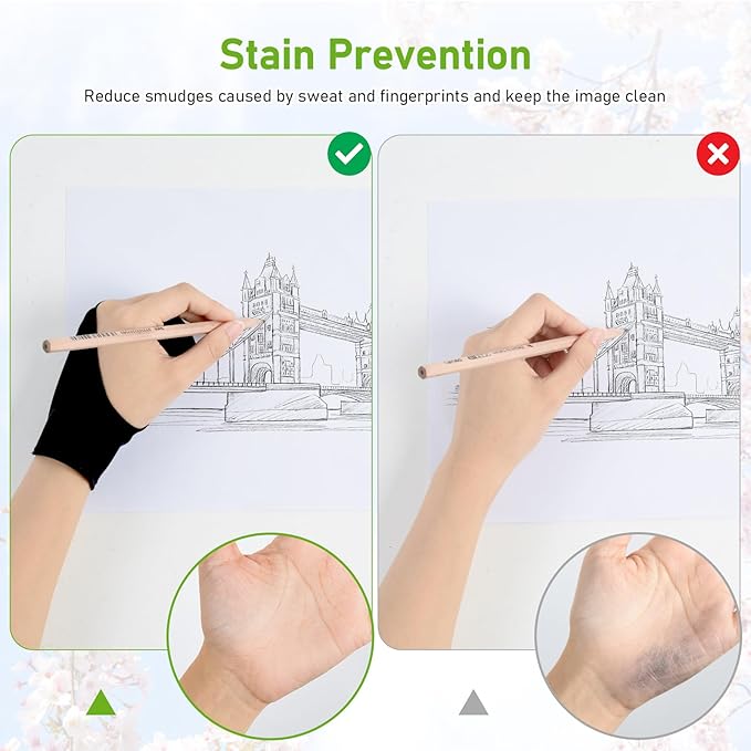 Large Artist Drawing Glove for Digital Tablet Paper Sketching