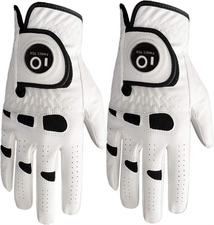 Small - Men’s Golf Gloves Left Hand Right with Ball Marker 2 Pack, Weathersof Grip Soft Comfortable