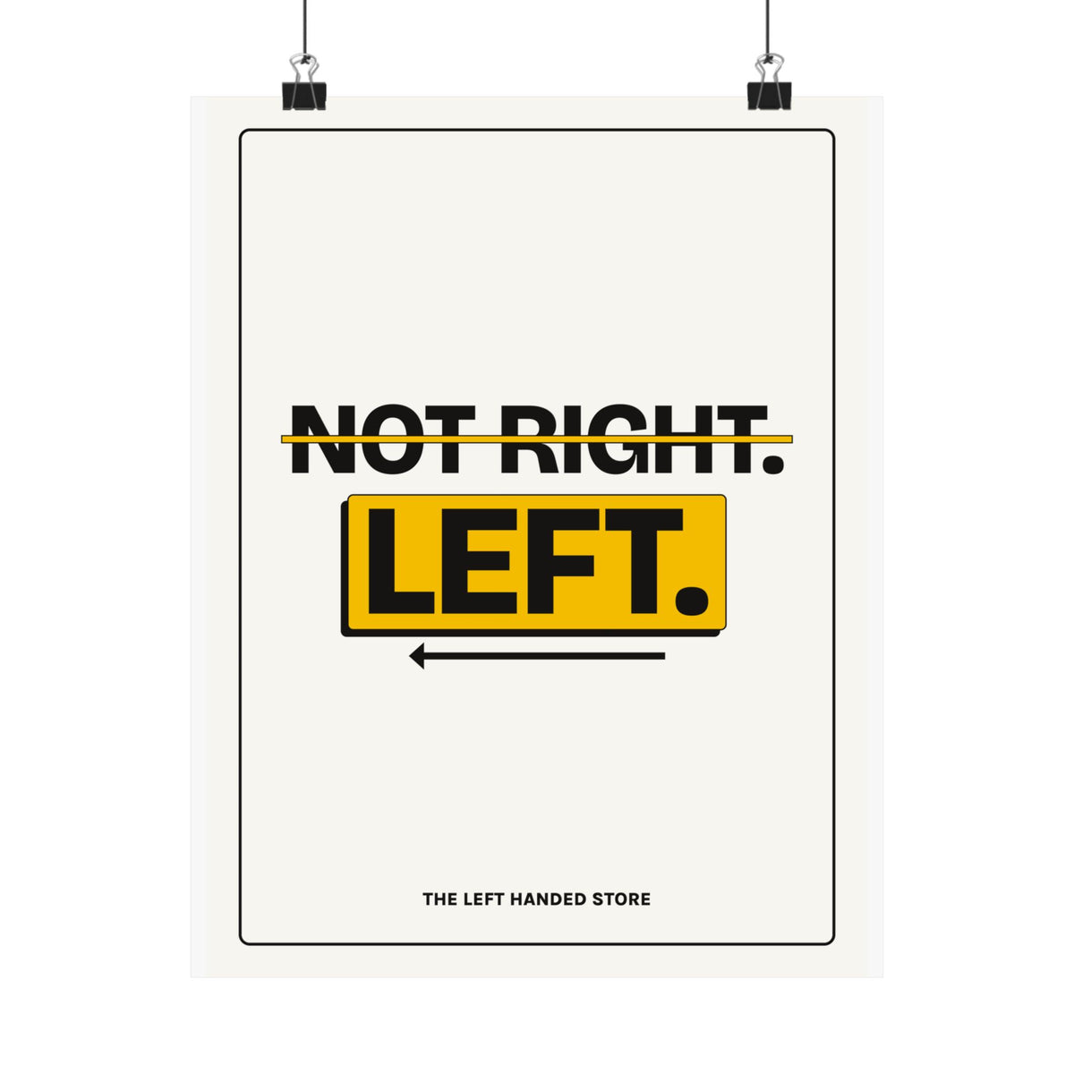 Not Right. Left. - Left-Handed Poster