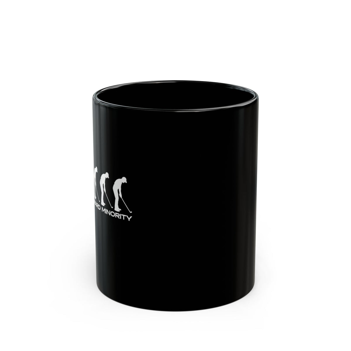The Backward Minority Golf - Left-Handed Mug (11oz, Black)
