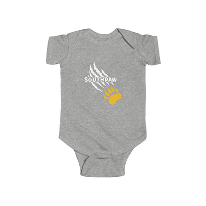Baby Bodysuit — "Southpaw" Paw Print with "Italian Stallion" Back Text
